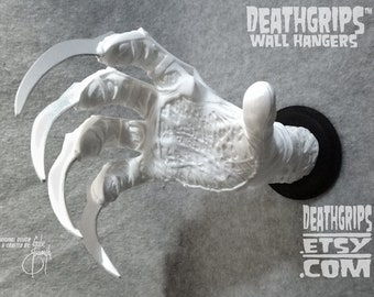 White Nightmare Glove DEATHGRIPS™ Wall Hanger for guitars and other items. By Artist Gabe Escamilla