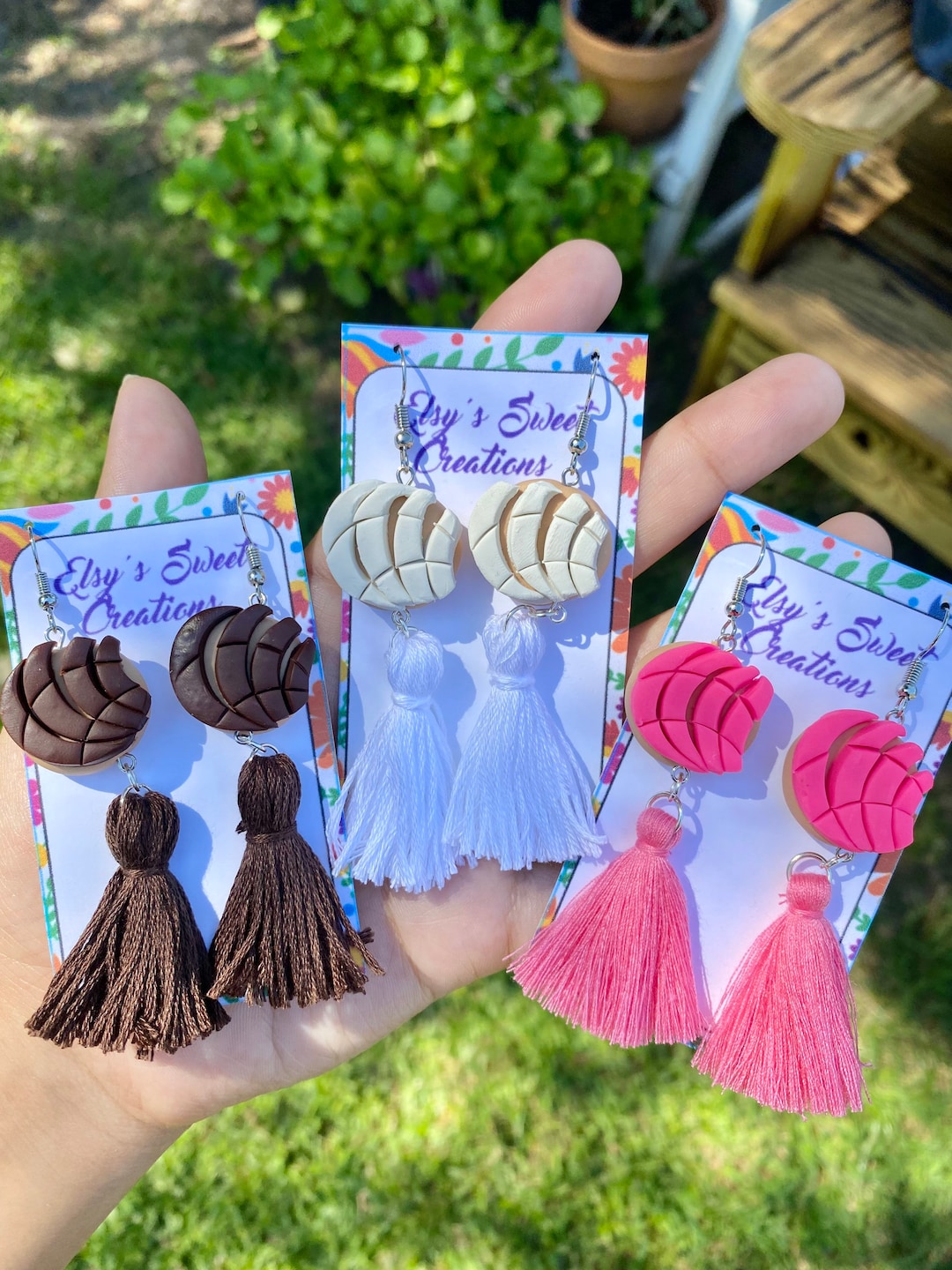 Concha Earrings Aretes De Concha Pan Dulce Earrings Pan Etsy