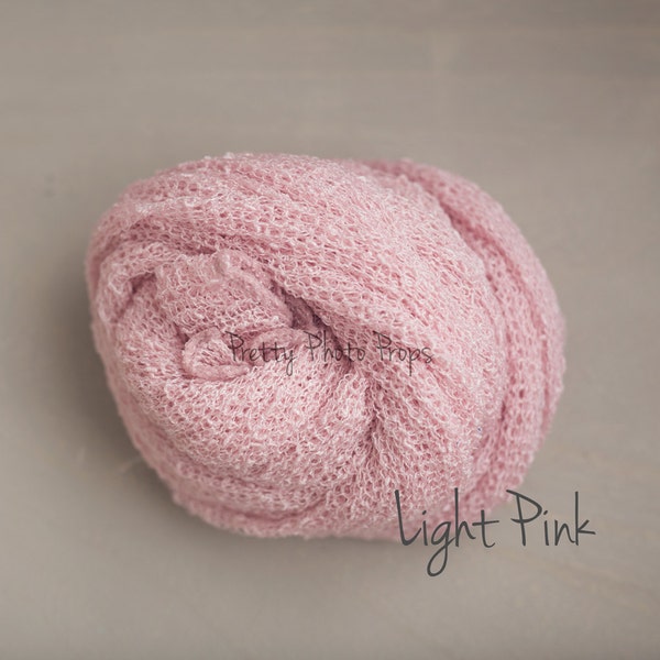 Light Pink Free Shipping! Newborn Stretch Knit Wrap - Ready to Ship Wraps, open weave stretch knit wrap
