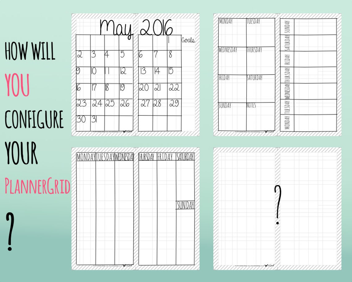 Letter Size Midori Printable Inserts Plannergrid: Unique Grid System ...