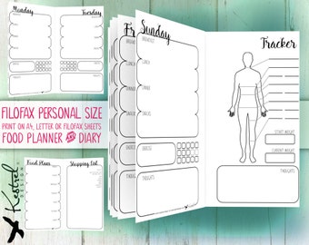 Printable Diet Planner & Diary Filofax Mini Size | Etsy