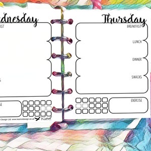 Printable Diet Planner & Diary Filofax Pocket size 8.1cmx12cm Kestrel Design DIY immediate download Filofax or booklet new year loss image 4