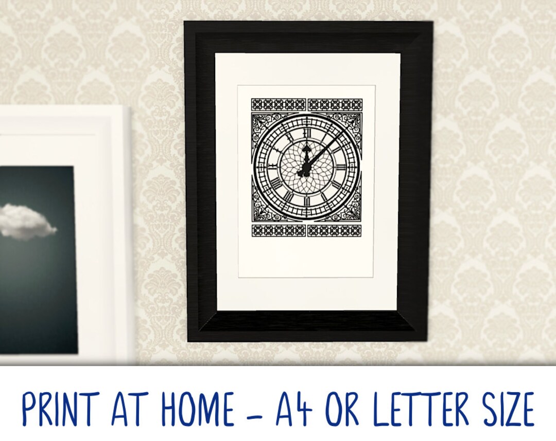 Printable A4/letter Art Poster Big Ben Clock Face Print at Home DIY Gallery Art Wall Digital