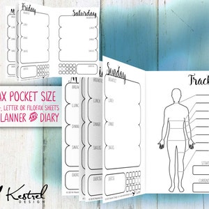 Printable Diet Planner & Diary Filofax Pocket Size 8.1cmx12cm Kestrel ...