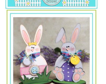Archivo láser SVG de decoración de conejito de Pascua: Estantes para niños y niñas (descarga digital)