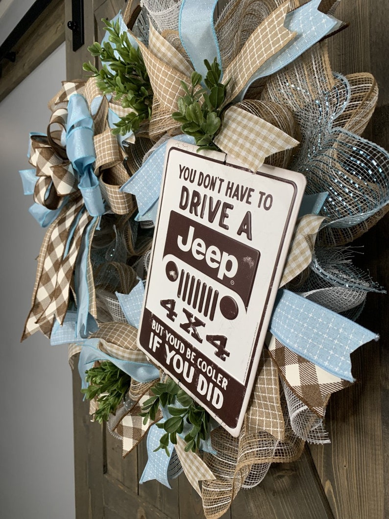 Jeep Wreath Wreaths for Jeep Owners Father's Day Gifts Etsy