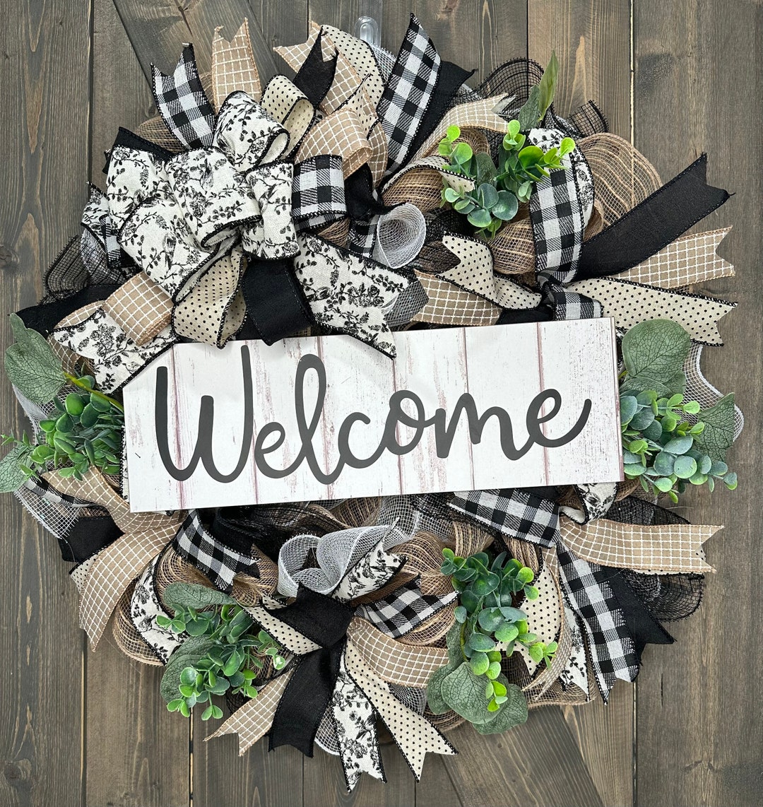 Any Season Welcome Wreath Farmhouse Country Rustic Wreath