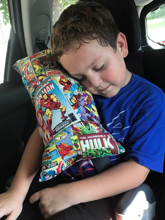 Marvel Characters Seat Belt Pillow Kids Travel Pillow Etsy