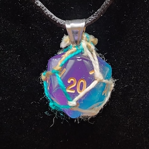 Macrame Dice Necklace