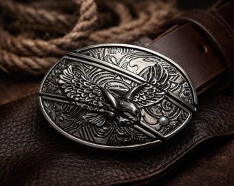 シルバースターベルトバックル：ユニセックスウエスタンピューター