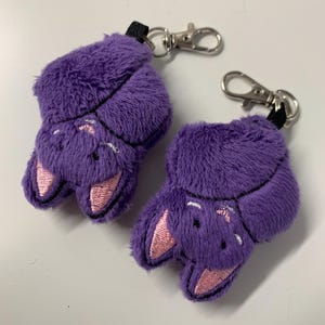 Tiny purple bat keychain