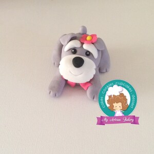 Schnauzer Dog fondant cake topper