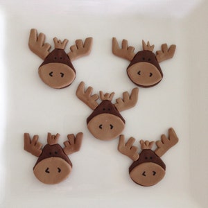 Moose and acorn fondant cupcake topper image 2