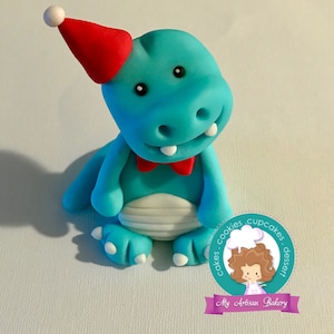 Dinosaur fondant cake topper