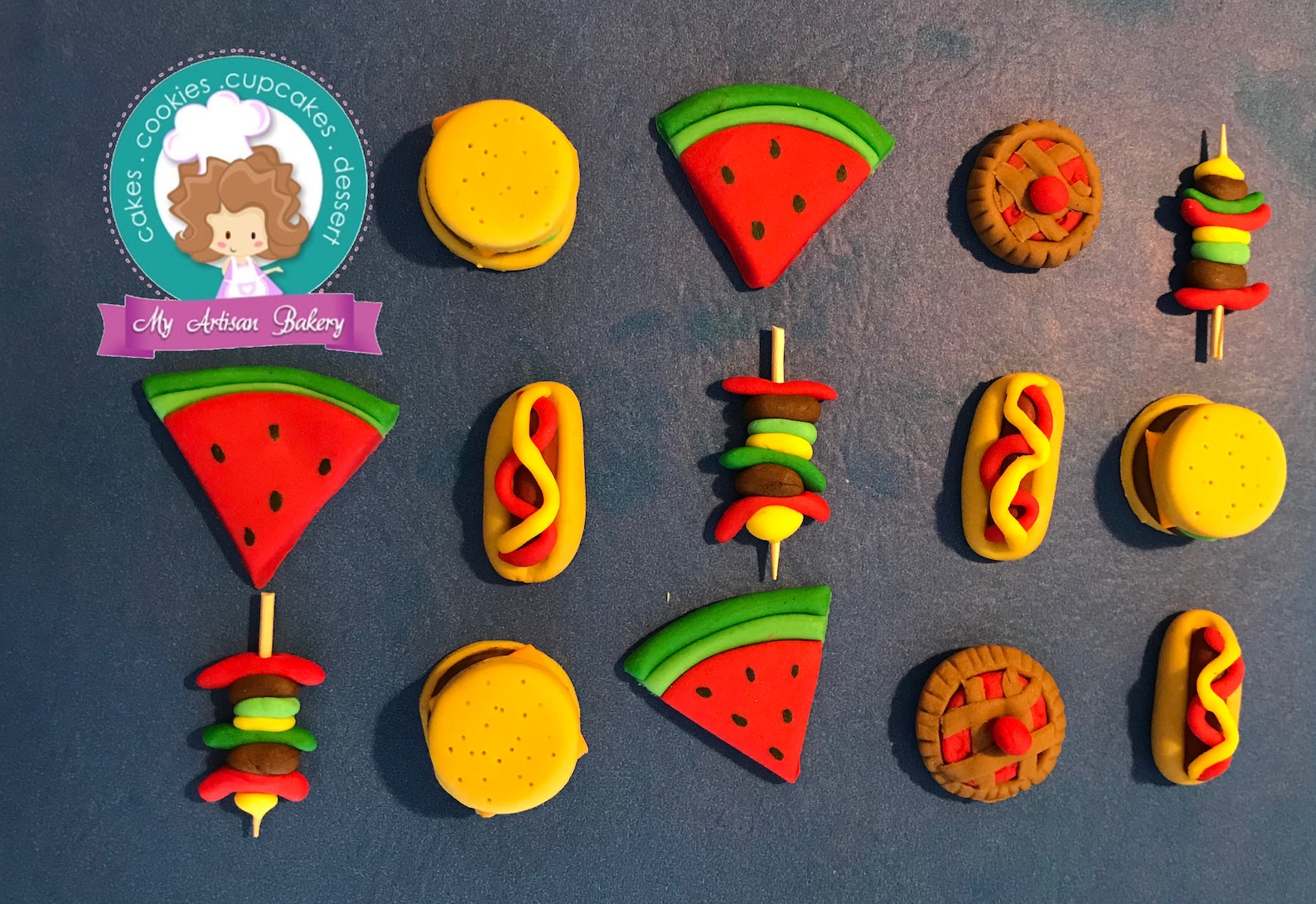 Picnic Fondant Cupcake Toppers Etsy