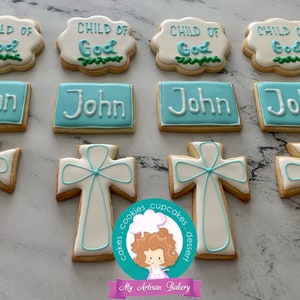 Baptism - first communion  sugar cookies