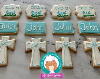 Baptism - first communion  sugar cookies