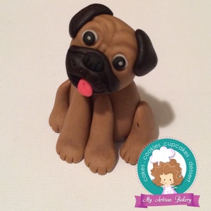 Pug Dog fondant cake topper