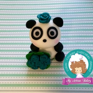 Panda bear fondant  topper