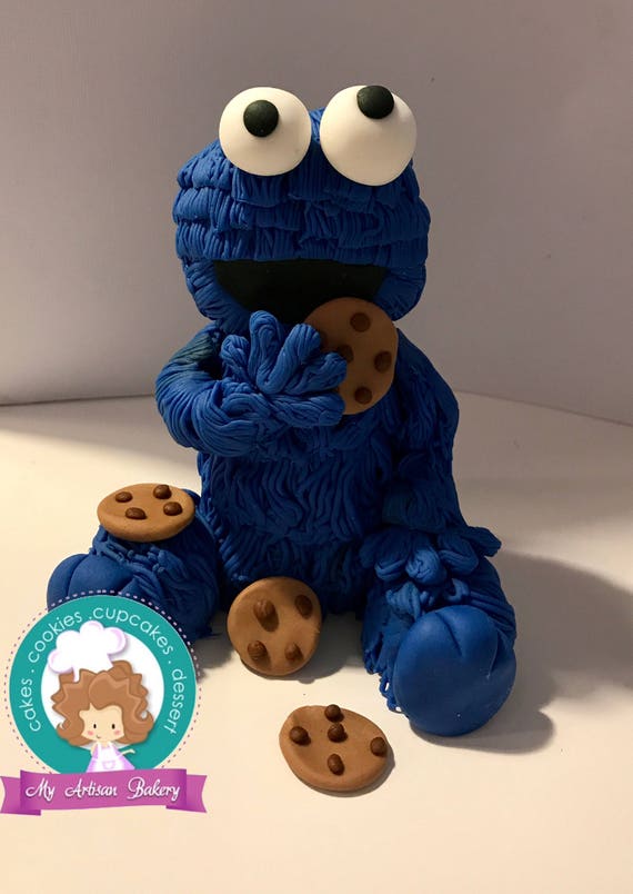 Cookie Monster Inspired Fondant Cake Topper Etsy Singapore