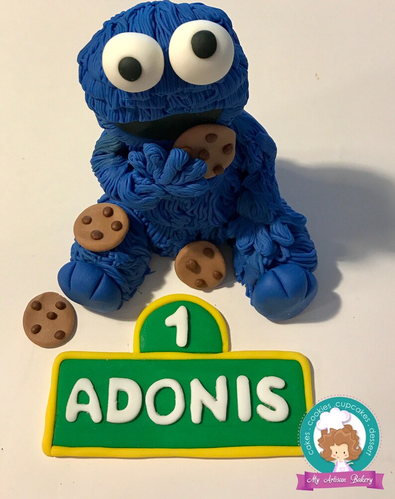 Cookie Monster Inspired Fondant Cake Topper | Etsy