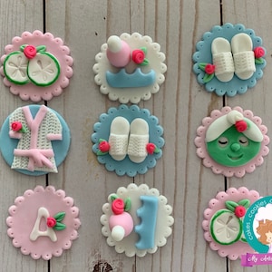 Spa fondant cupcake topper