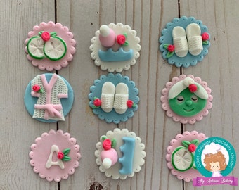 Spa fondant cupcake topper