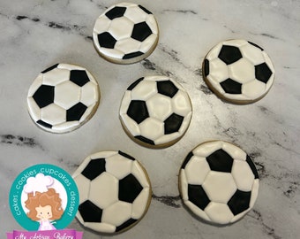 Soccer sugar cookies