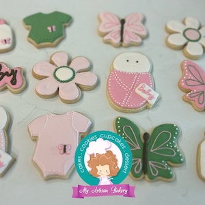 Butterfly Baby shower sugar cookies