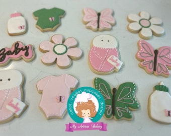 Butterfly Baby shower sugar cookies