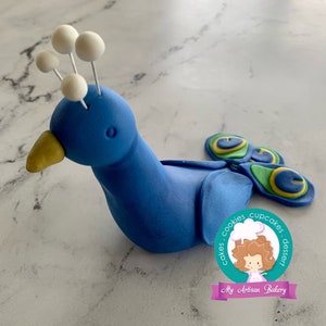 Peacock  fondant cake topper