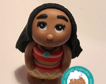 Moana inspired fondant cake topper