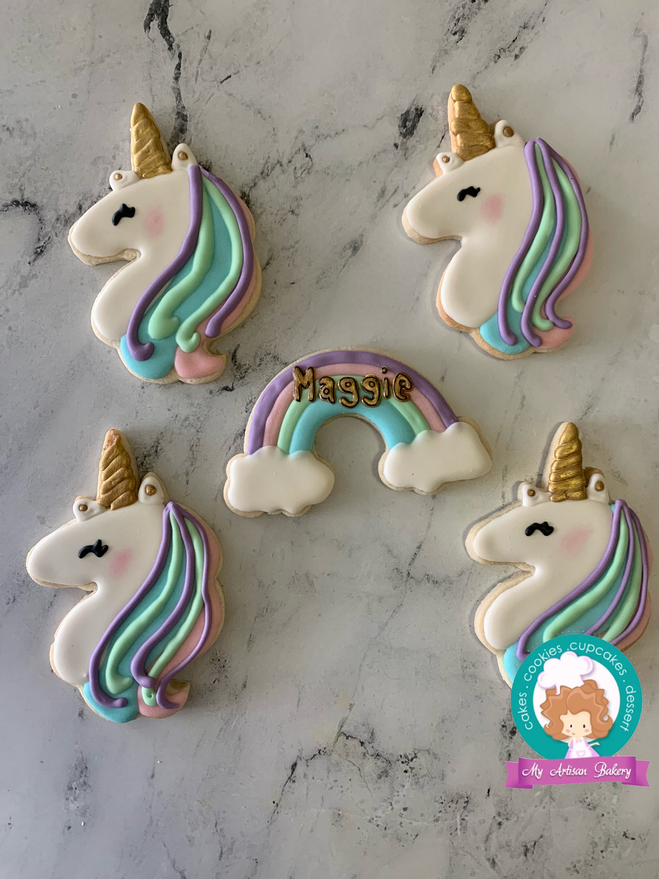 How to decorate unicorn cookies with royal icing and sprinkles
