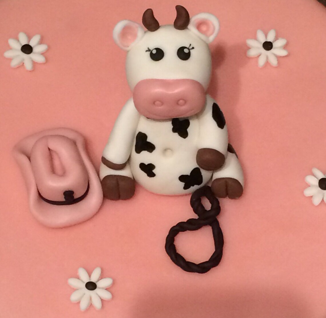 Cow Inspired Fondant Cake Topper Etsy Australia