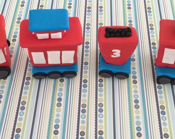 Train fondant cake topper