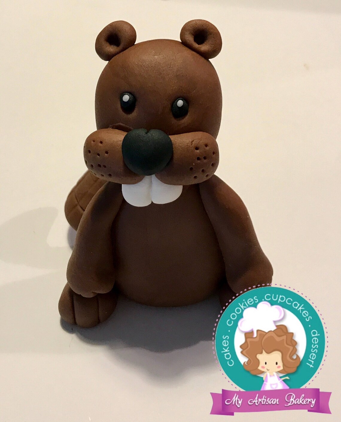Beaver Fondant Cake Topper Etsy