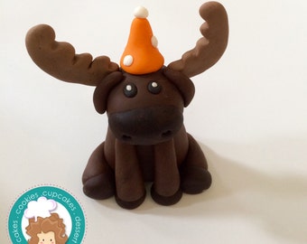 Moose fondant cake topper