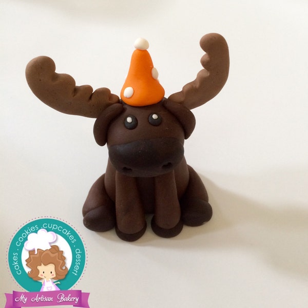 Moose fondant cake topper