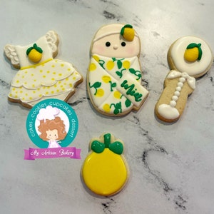 Lemon baby shower sugar cookies
