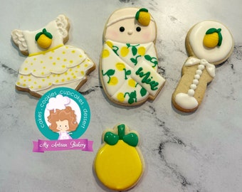 Lemon baby shower sugar cookies