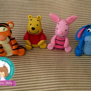 Winnie the  Pooh and friends inspired fondant cake topper