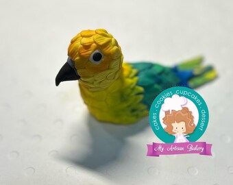 Parrot fondant cake topper