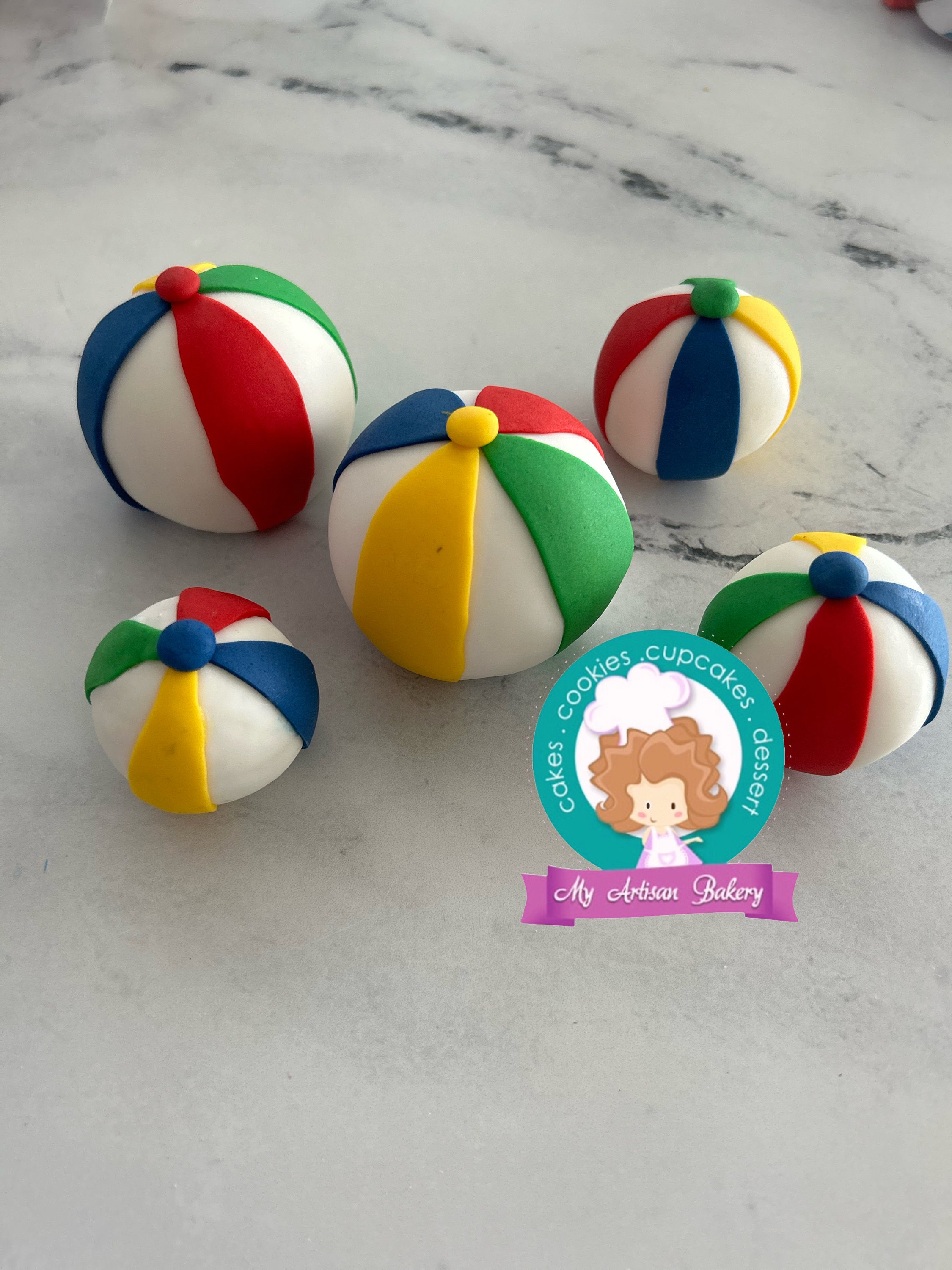 Beach Ball Fondant Topper - Etsy