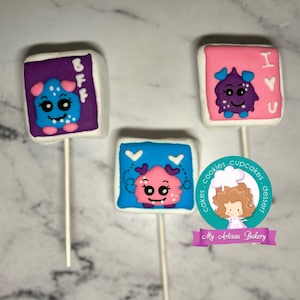 Valentine&#39;s marshmallow lollipop