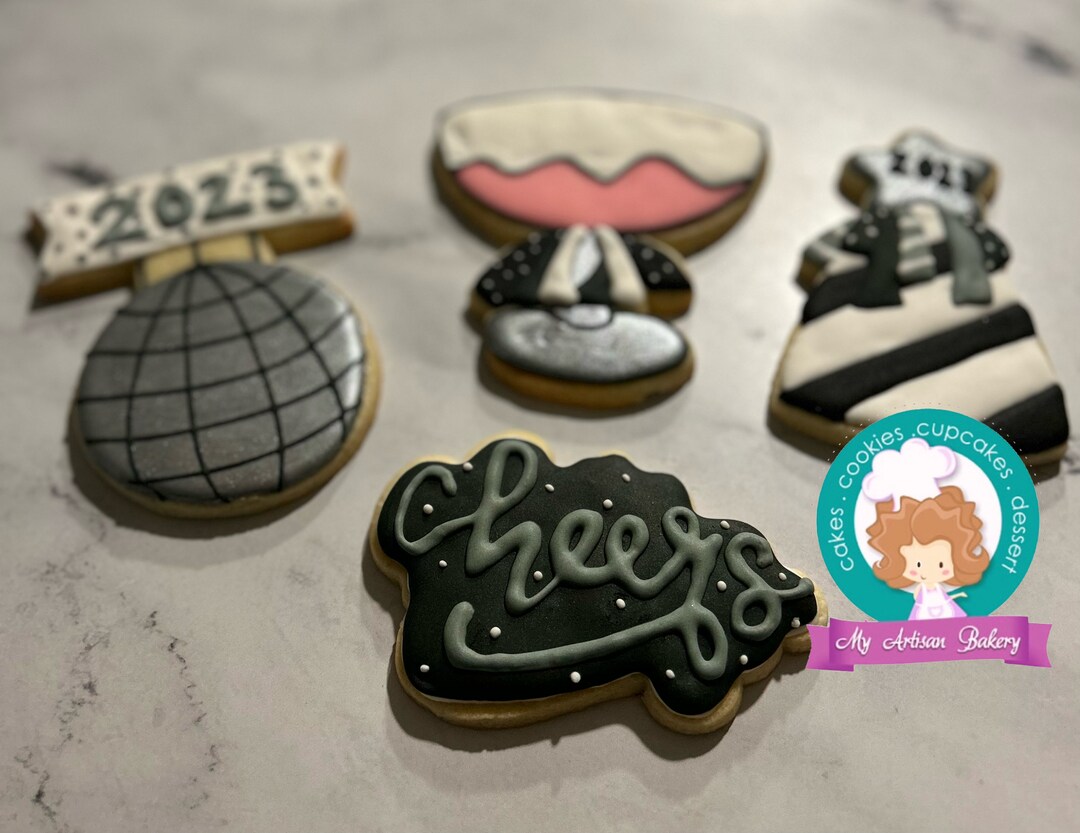 New Years Sugars Cookies Etsy