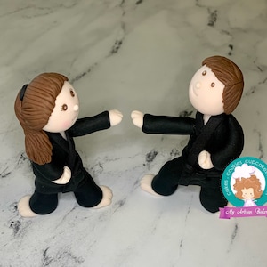 Karate girl or boy fondant cake topper