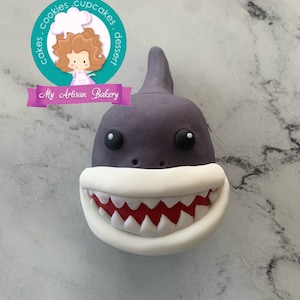 Shark face fondant cake topper