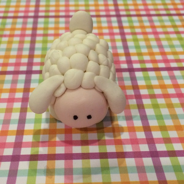 Sheep fondant cake topper