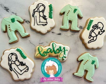 Baby shower sugar cookies