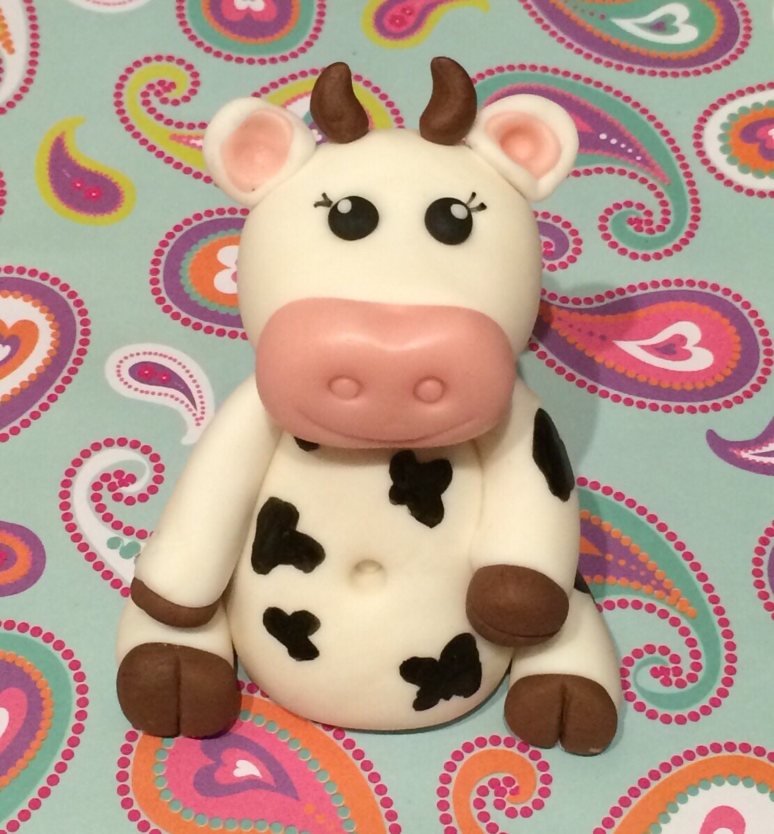 Cow Inspired Fondant Cake Topper Etsy Australia